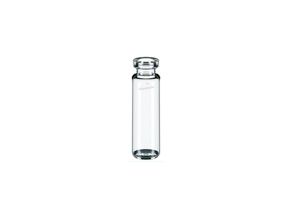 Picture of 20mL SPME Headspace Vial, Crimp Top, Clear Glass, Rounded Bottom, 20mm Special Thicker Crimp Neck, Q-Clean